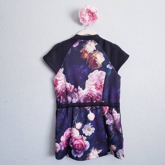 Peony & Me Floral Full Zip Mesh Side Top - Picture 7 of 8